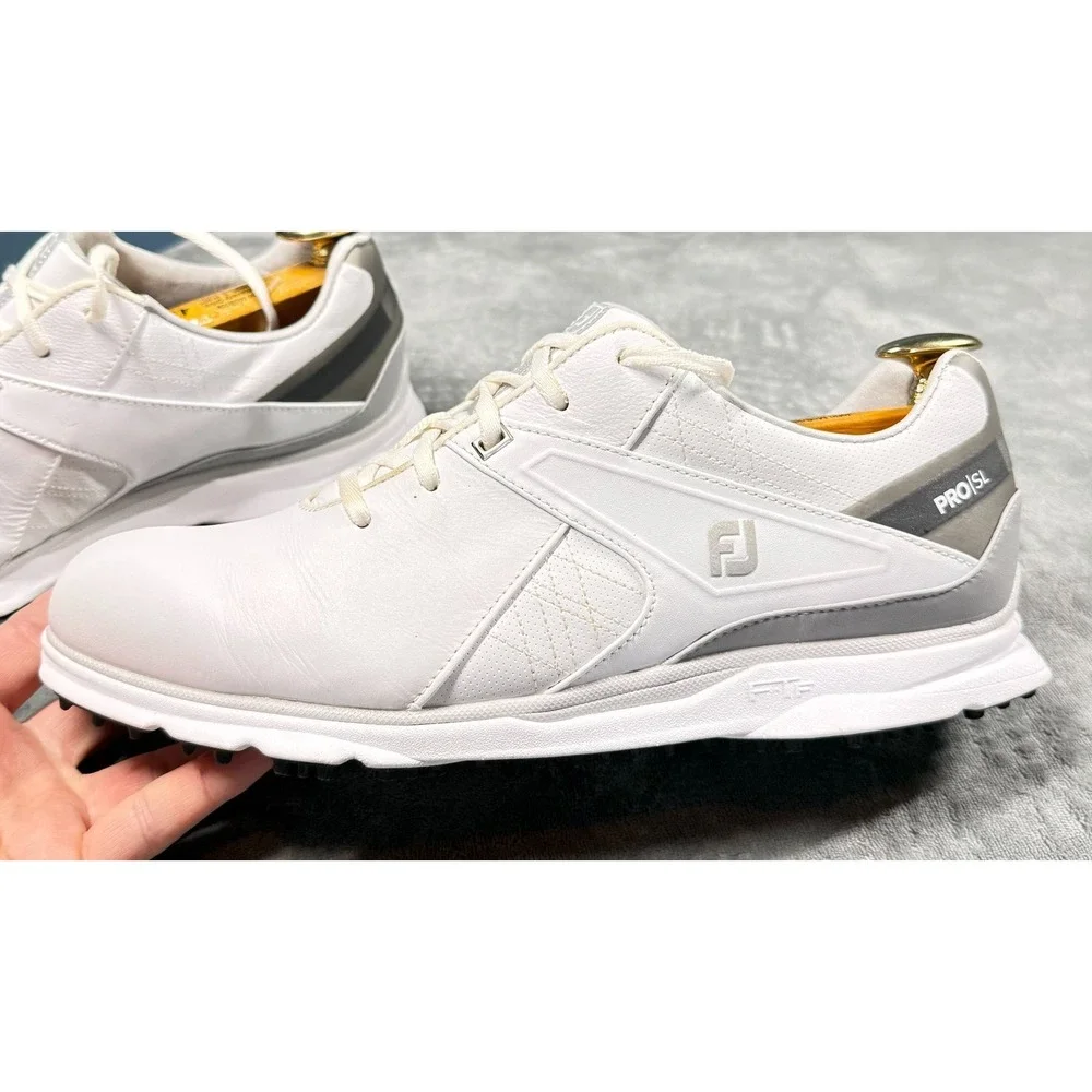 FootJoy Pro SL Golf Shoes Mens 10.5 W White Spikeless Leather Waterproof